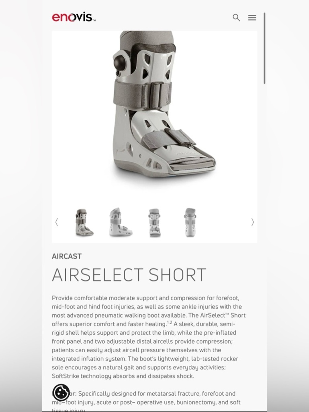 NWT- Aircast AirSelect Walker Brace/Walking Boot (Elite Medium Short) NEW - Picture 6 of 8